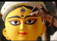 Eyes of Goddess Durga are painted (www.mykundali.com)